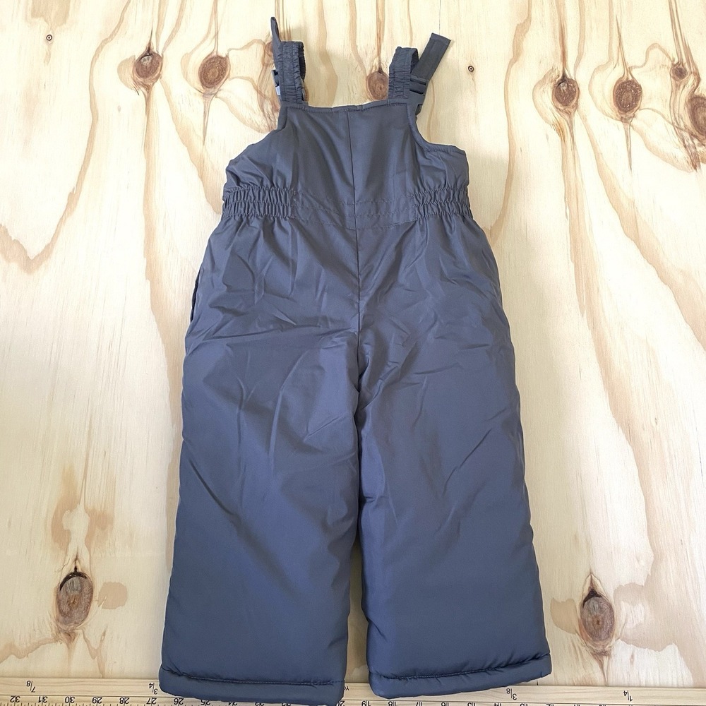 Carter's Bib Snow Pants Toddler Baby Zip Overalls Size 2T Gray - Picture 2 of 4